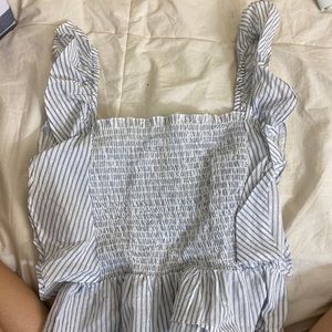 Isa & Ella striped ruffle flowy top blouse